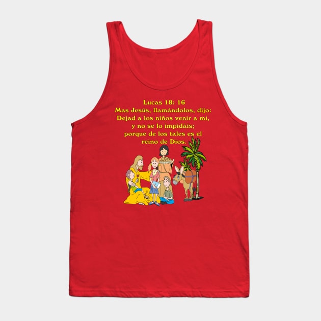 biblia español   Lucas 18. 16 Tank Top by drawn freehand